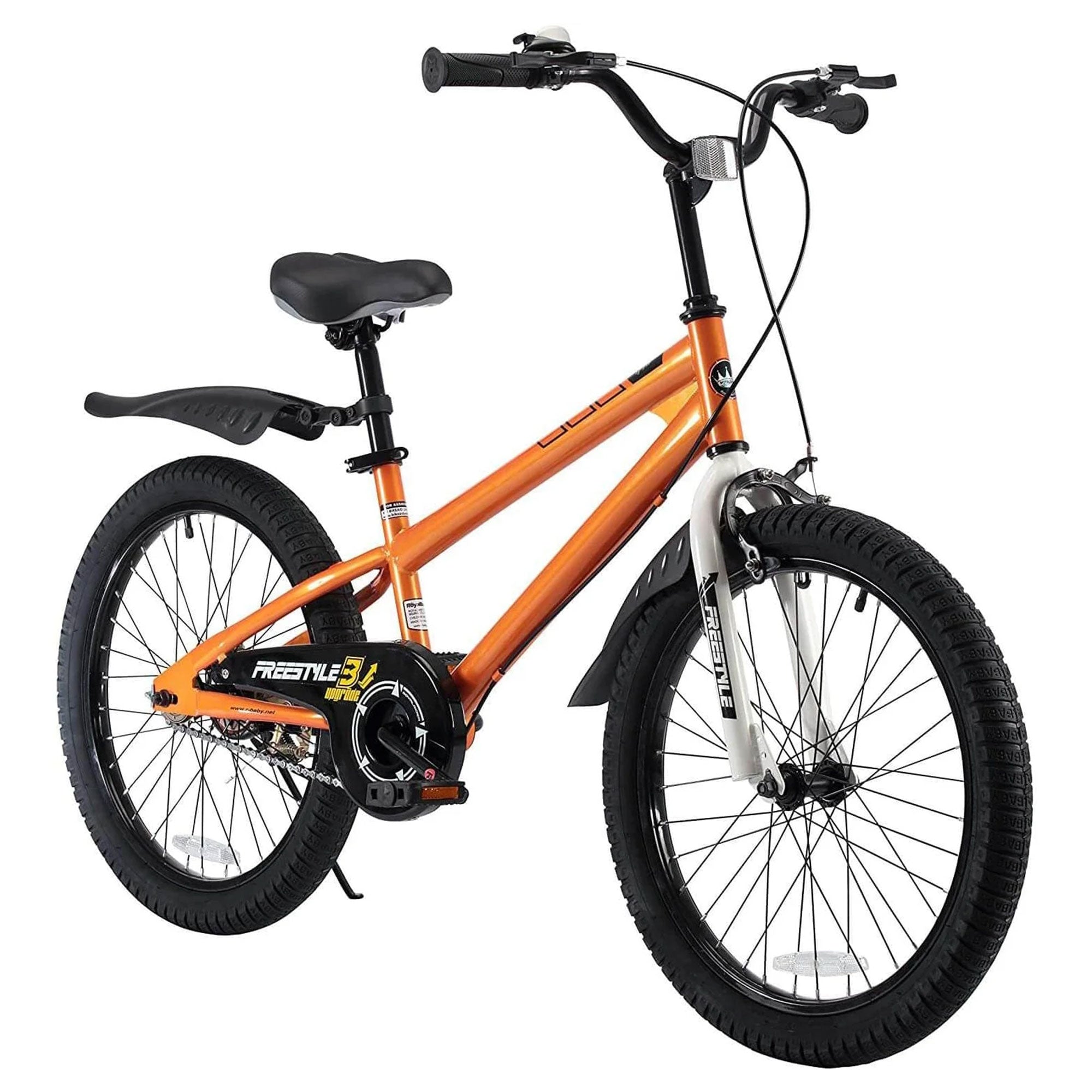 RoyalBaby Freestyle 20 Inch Kids Bicycle with Kickstand and Water Bottle, Orange - VMInnovations