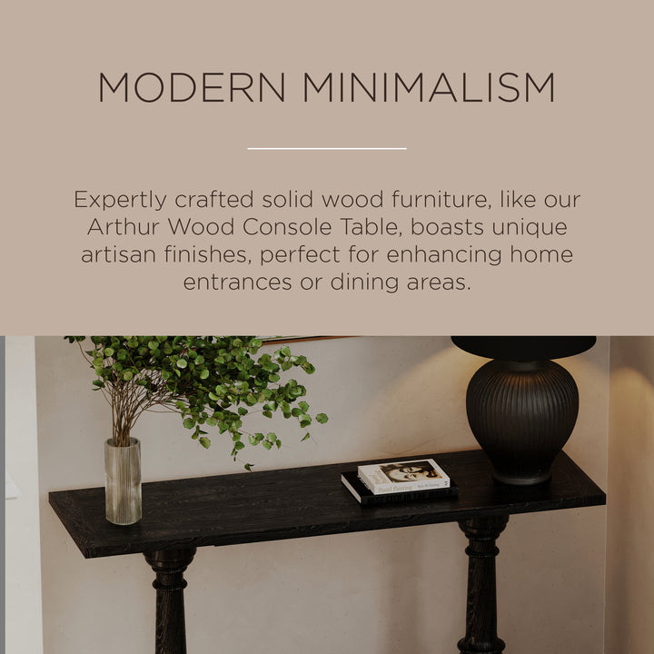 Maven Lane Arthur Traditional Wooden Console Table in Antiqued Black Finish - VMInnovations