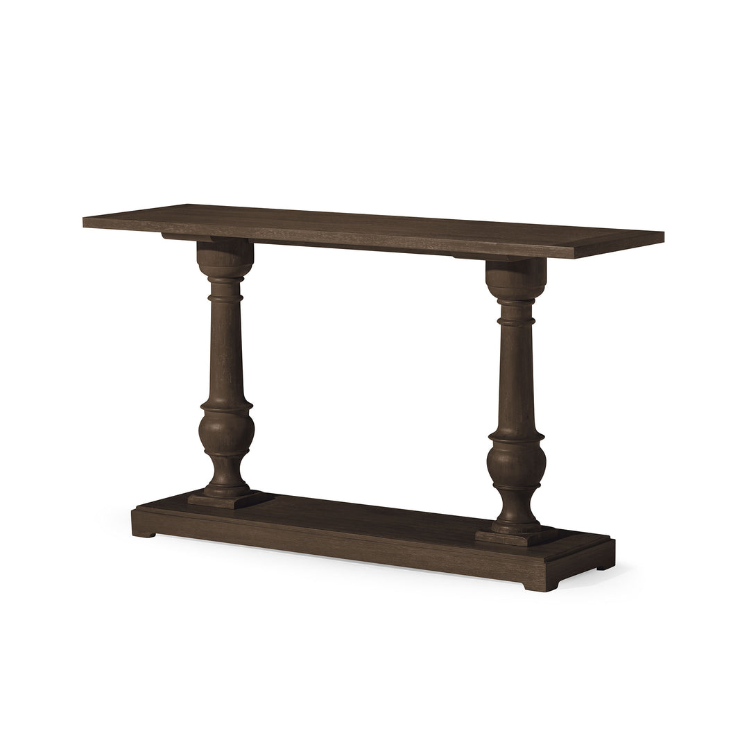 Maven Lane Arthur Traditional Wooden Console Table in Antiqued Brown Finish - VMInnovations