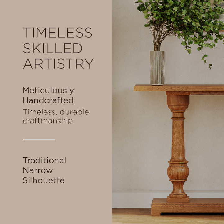 Maven Lane Arthur Wooden Console Table in Antiqued Natural Finish (Open Box) - VMInnovations