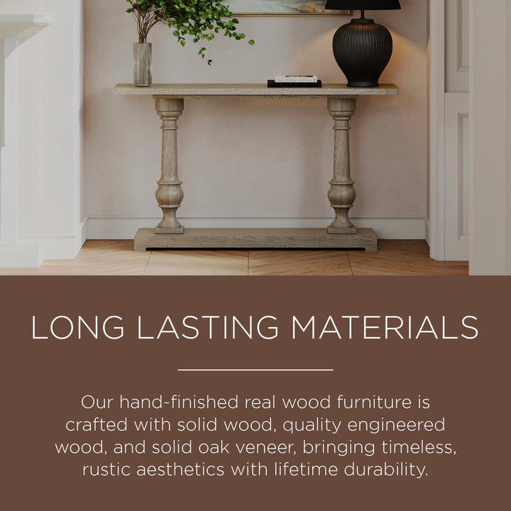 Maven Lane Arthur Traditional Wooden Console Table in Antiqued Grey Finish - VMInnovations