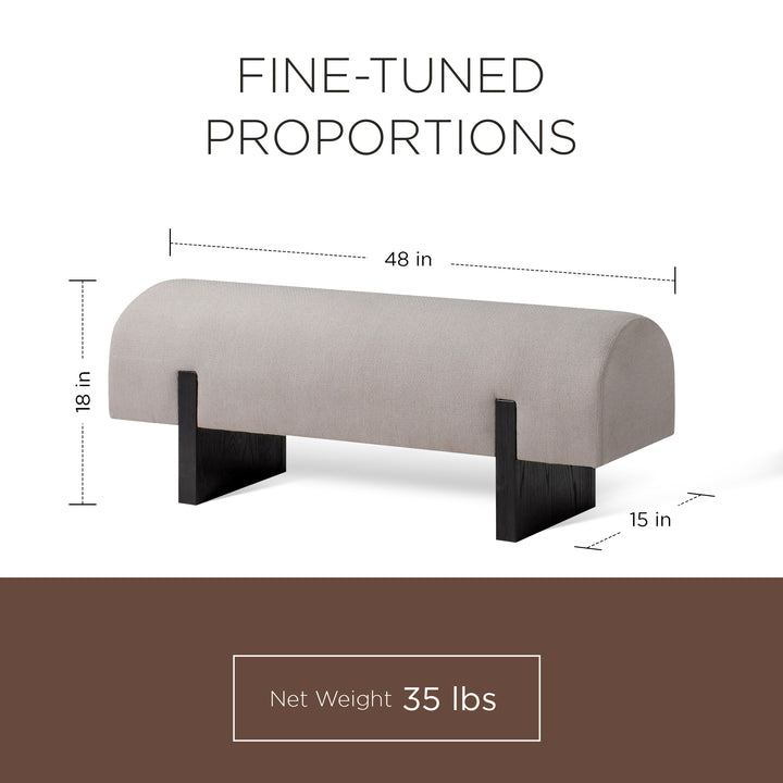 Maven Lane Modern Upholstered Wooden Bench in Refined Black Finish(Open Box) - VMInnovations