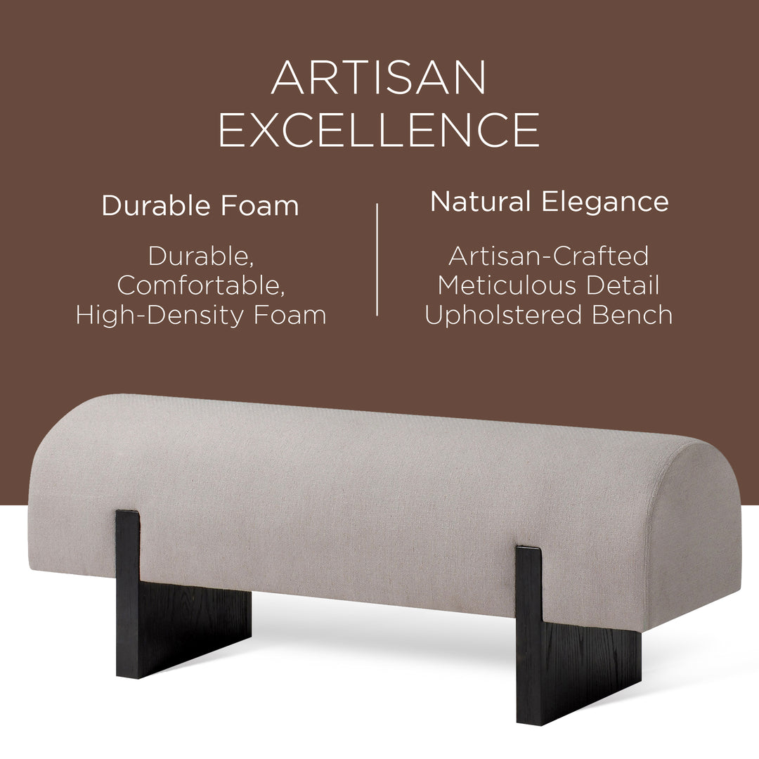 Maven Lane Modern Upholstered Wooden Bench in Refined Black Finish(Open Box) - VMInnovations