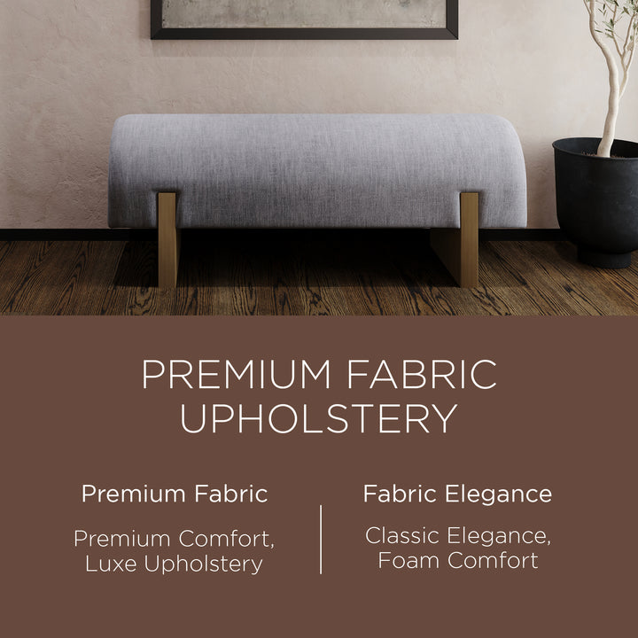 Maven Lane Juno Modern Upholstered Wooden Bench in Refined Grey Finish (Used) - VMInnovations