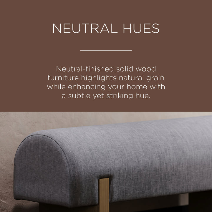 Maven Lane Juno Modern Upholstered Wooden Bench in Refined Grey Finish - VMInnovations