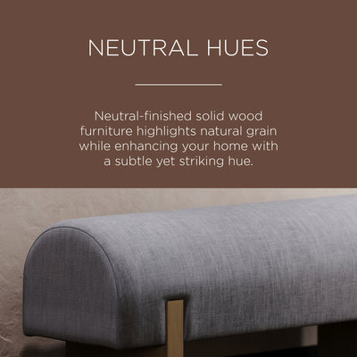 Maven Lane Juno Modern Upholstered Wooden Bench in Refined Grey Finish