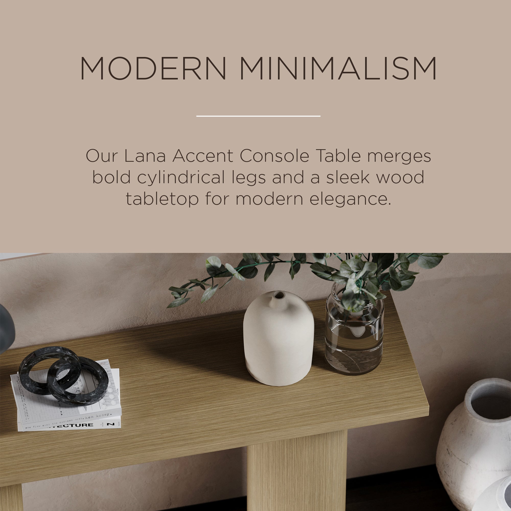 Maven Lane Lana Wooden Console Table in Refined Grey Finish (Open Box) - VMInnovations