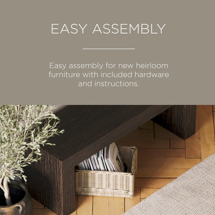 Maven Lane Zeno Contemporary Wooden Bench in Weathered Brown Finish - VMInnovations