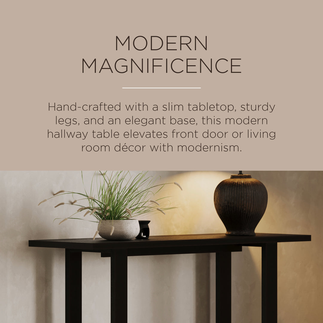 Maven Lane Hera Modern Wooden Console Table in Weathered Black Finish - VMInnovations