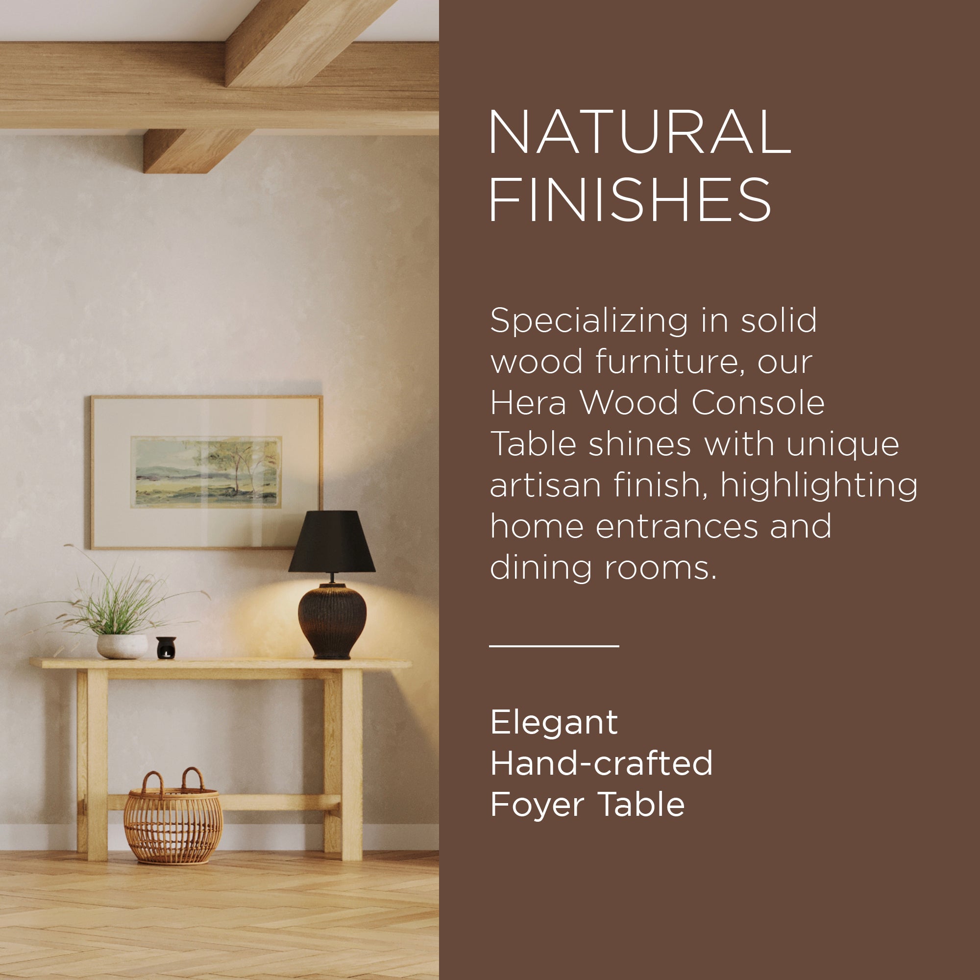 Maven Lane Hera Modern Wooden Console Table in Weathered Natural Finish - VMInnovations