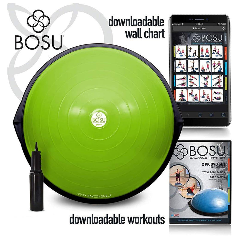 Bosu Multi Functional Home Gym 25" Original Balance Strength Trainer Ball, Lime