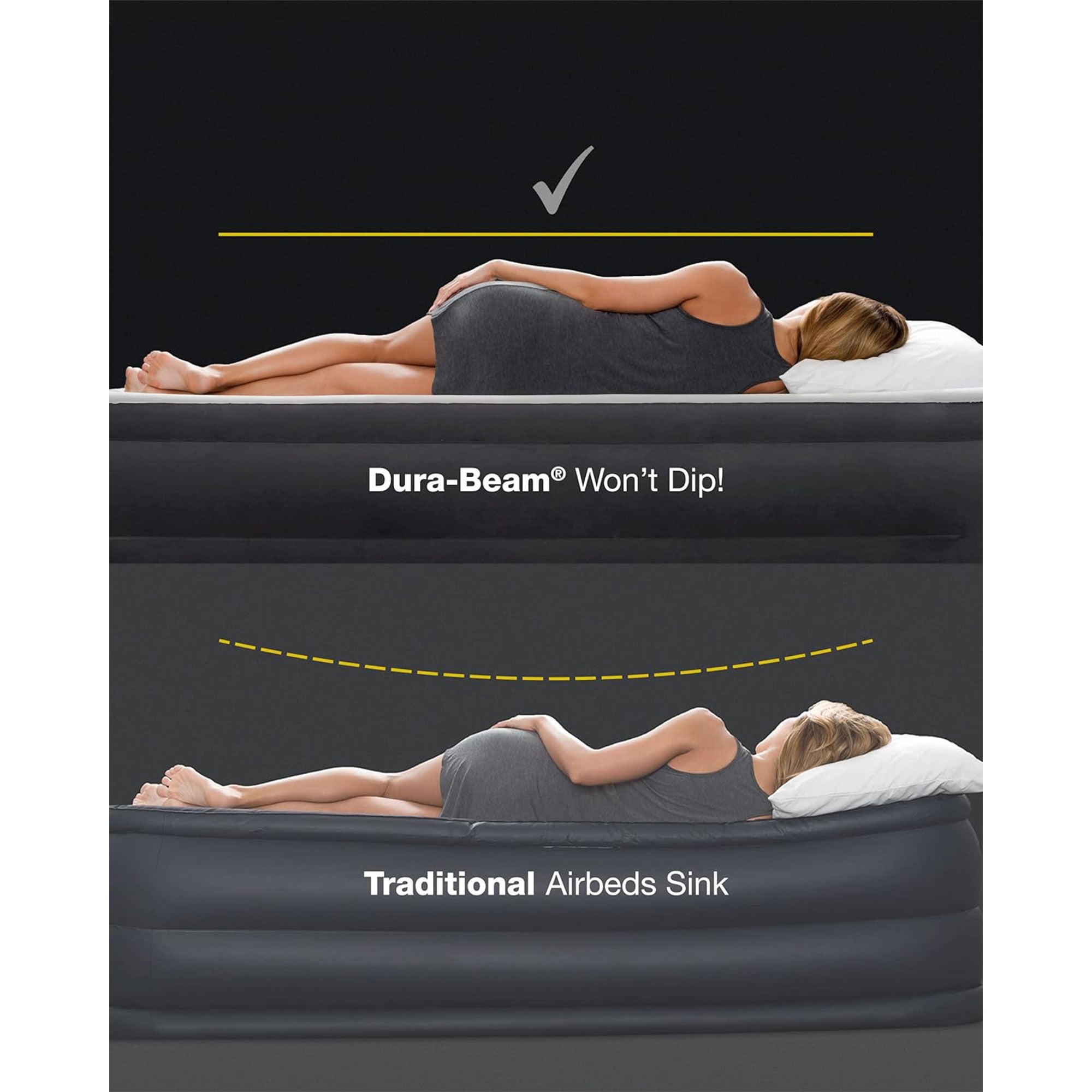 Intex Luxury Air Mattress w/Fiber Tech & Built In Electric Pump(Open Box) - VMInnovations