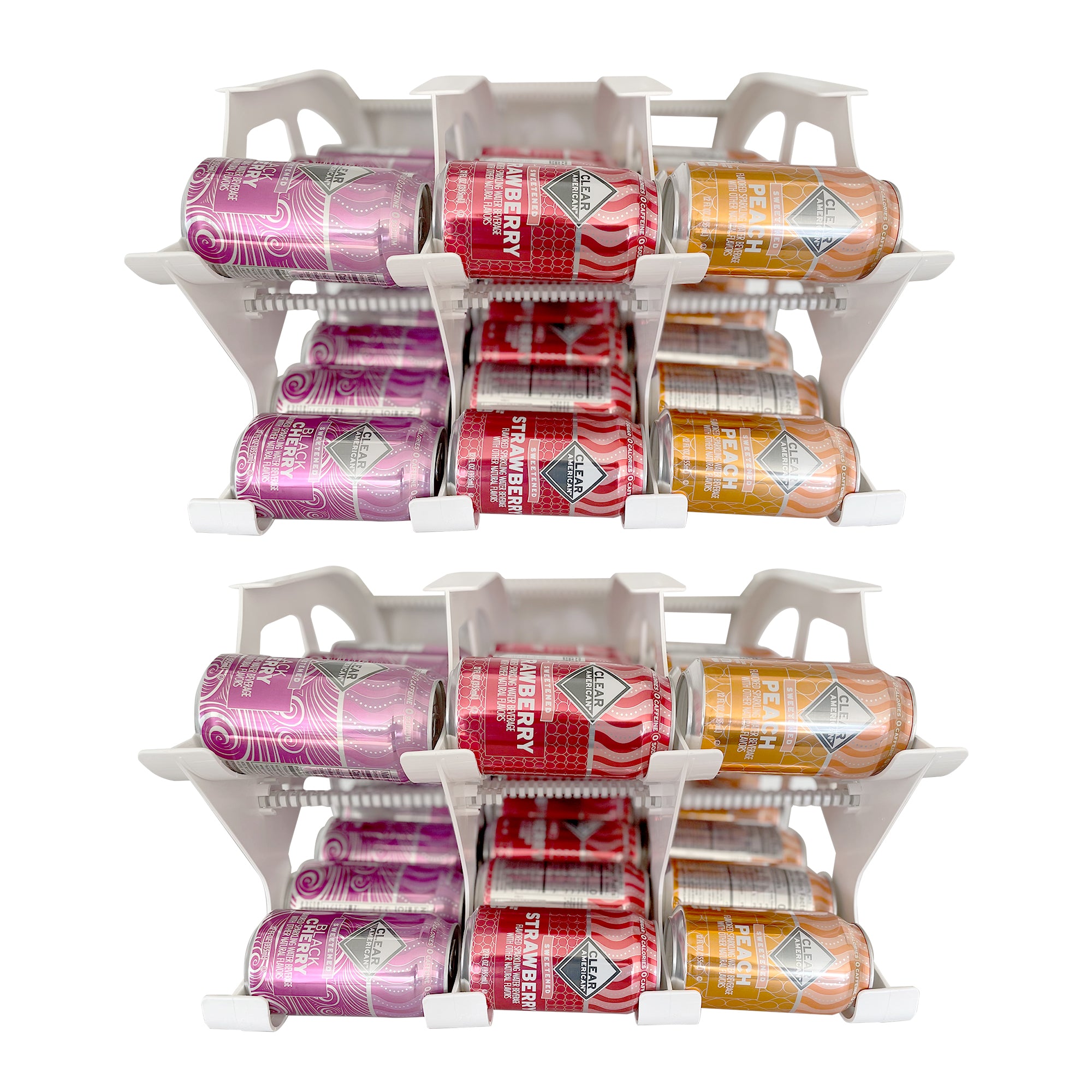 FIFO Countertop Mini Can Tracker Holds 10-24 Oz Cans, USA Made, White (2 Pack) - VMInnovations