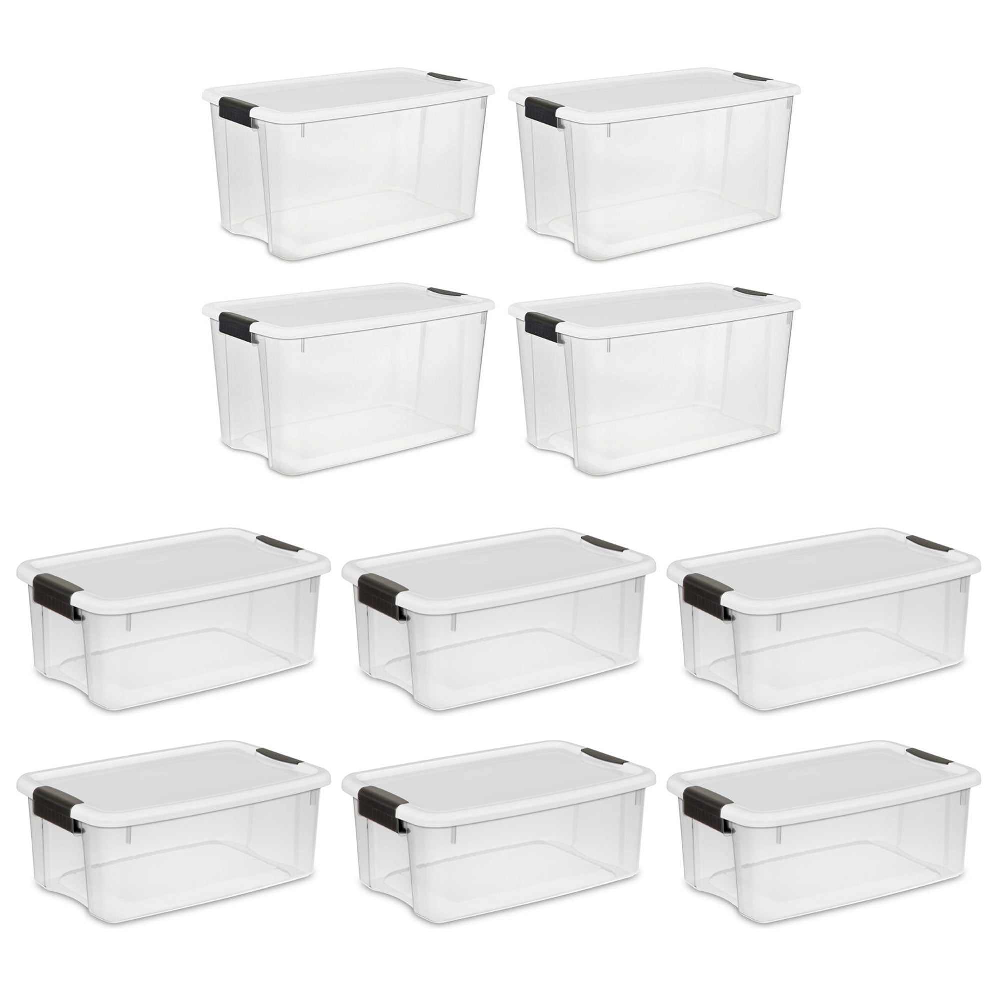Sterilite 4 Sets of 70 Quart Latch Lid Tote & 6 Sets of 18 Quart Latch Lid Tote - VMInnovations