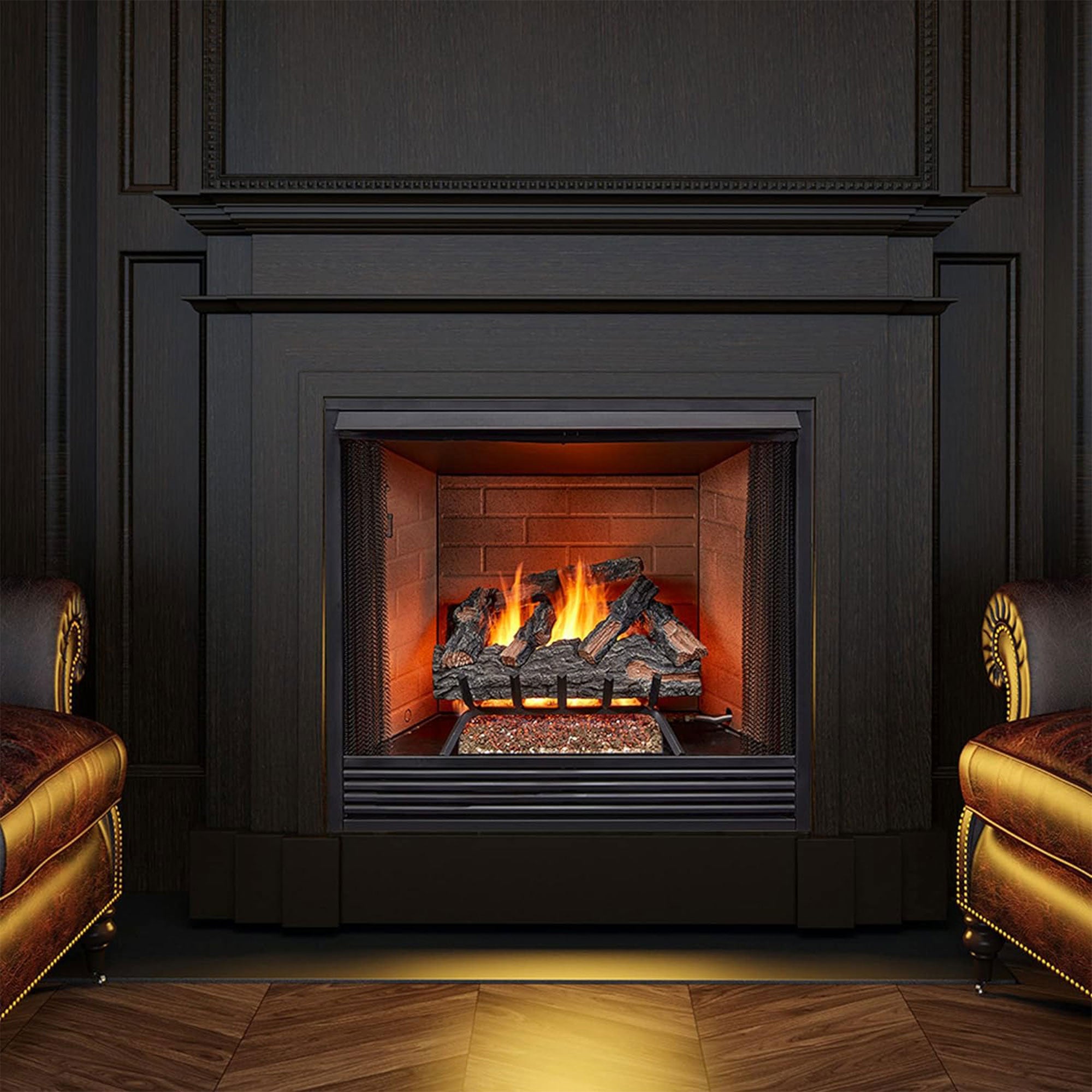 HearthSense 24" Vented Natural Gas Log Set with Match Light, Mountain Oak (Used) - VMInnovations