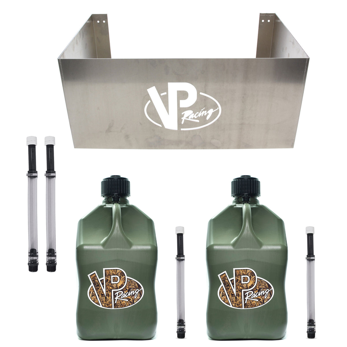 VP Racing Jug Storage Rack with 2 14'' Hose Kit and 2 5.5 Gallon Utility Jug