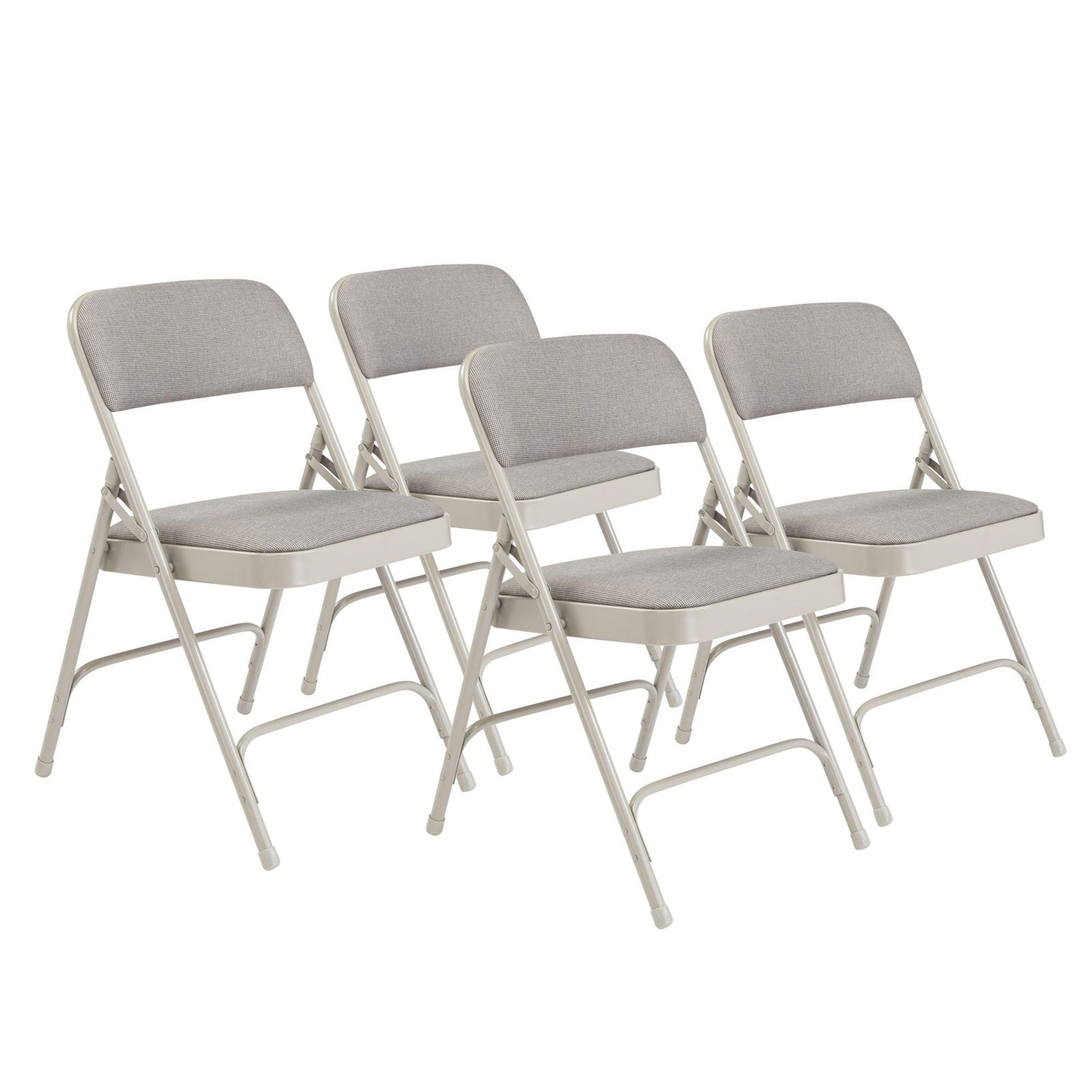 NPS 2200 Series 2" Cushion Fabric Folding Chair, Greystone, 4 Pack (Used) - VMInnovations