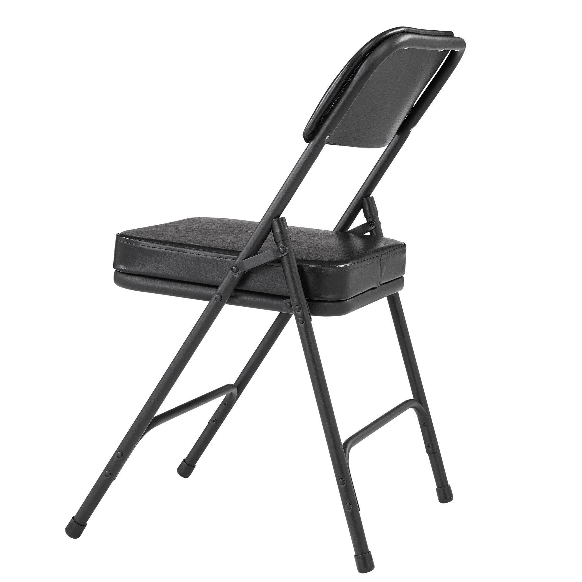 NPS 3200 Series 2" Cusion Vinyl Upholstered Folding Chair, Black, 2pk(Open Box) - VMInnovations