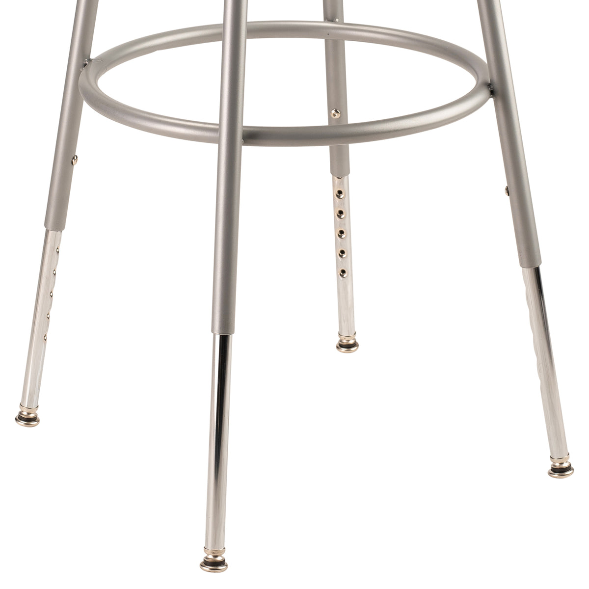 National Public Seating 6200 Series Height Adjustable Steel Frame Stool, Gray