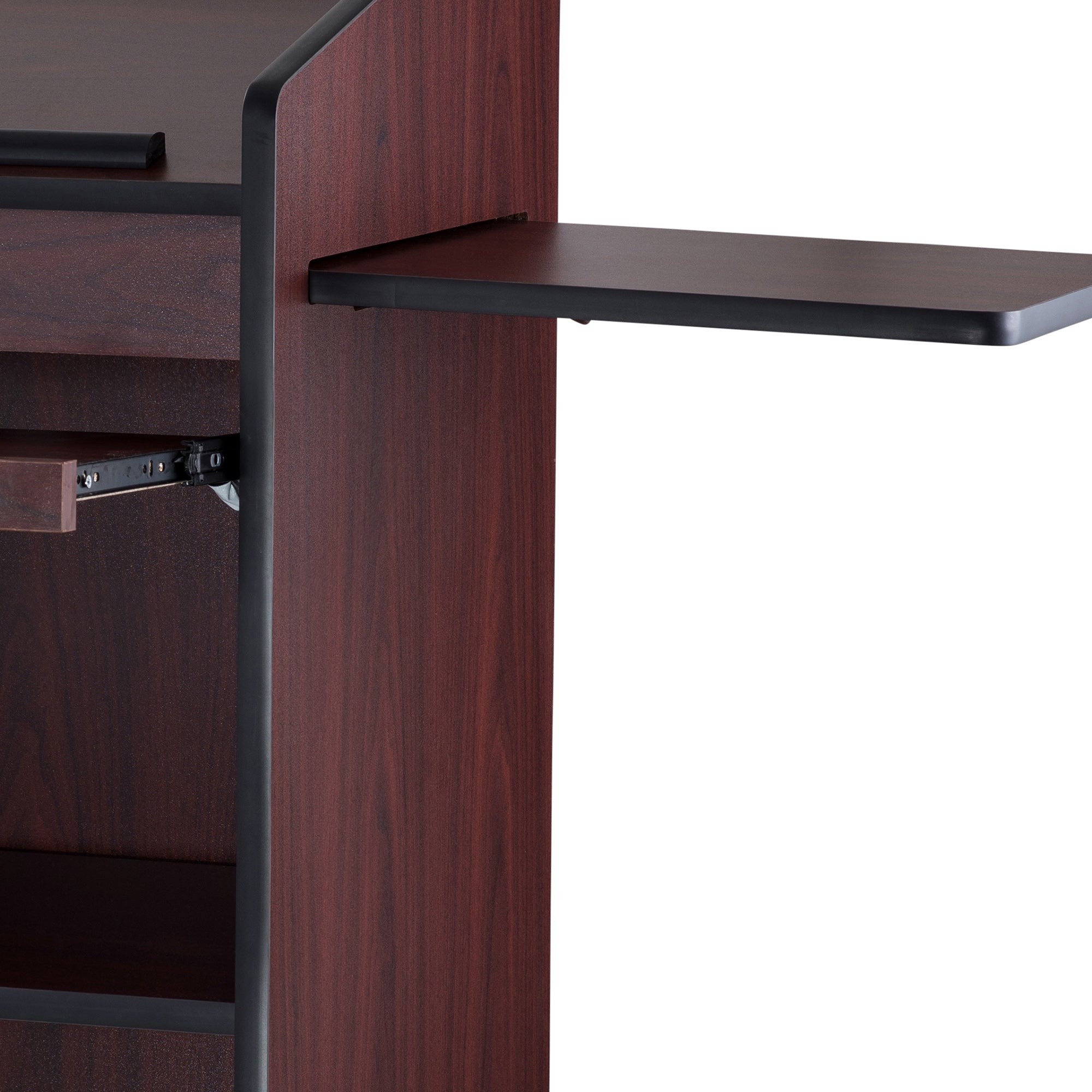 Oklahoma Sound Aristocrat Non Sound Lectern Podium w/ 2 Shelves, Mahogany (Used) - VMInnovations