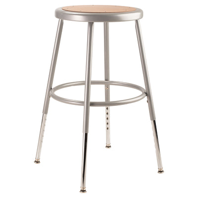 National Public Seating 6200 Series 18 Inch Adjustable Height Steel Stool, Grey