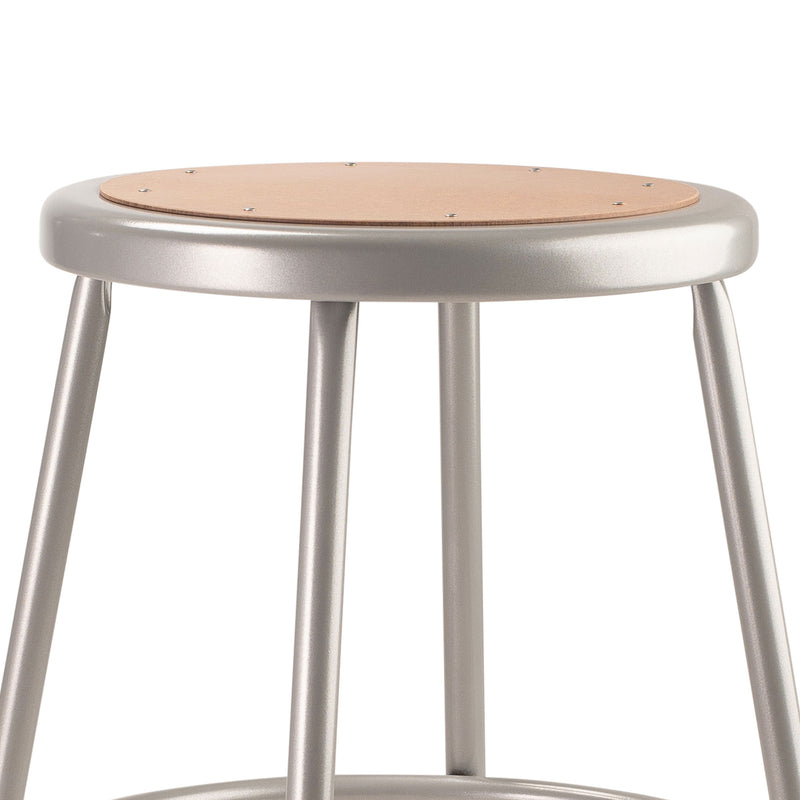 National Public Seating 6200 Series 18 Inch Adjustable Height Steel Stool, Grey