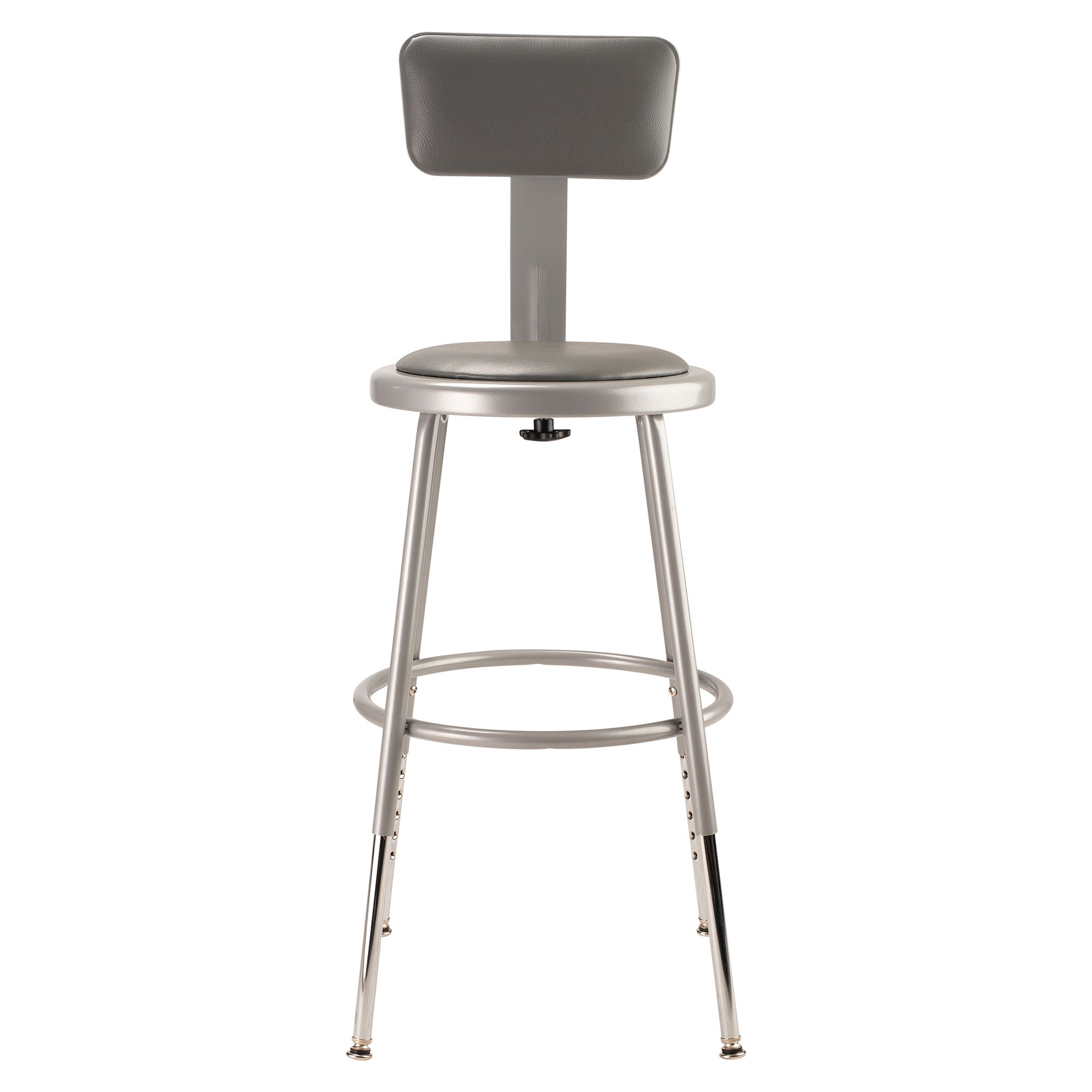 National Public Seating 18 Inch Adjustable Stool with Backrest, Grey (Used) - VMInnovations
