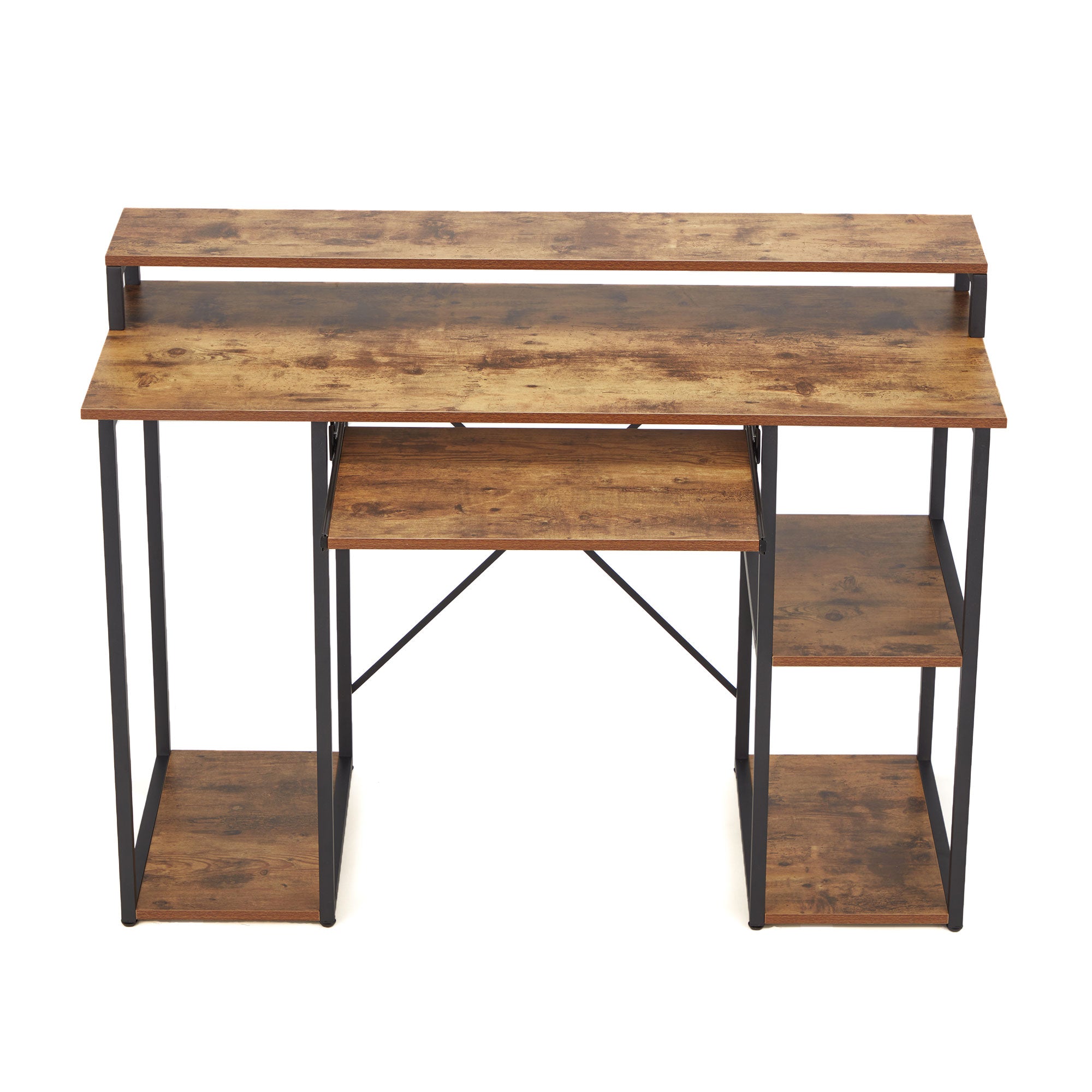 JOMEED Computer Desk with Monitor Shelf for At-Home Office Space, Brown/Black - VMInnovations