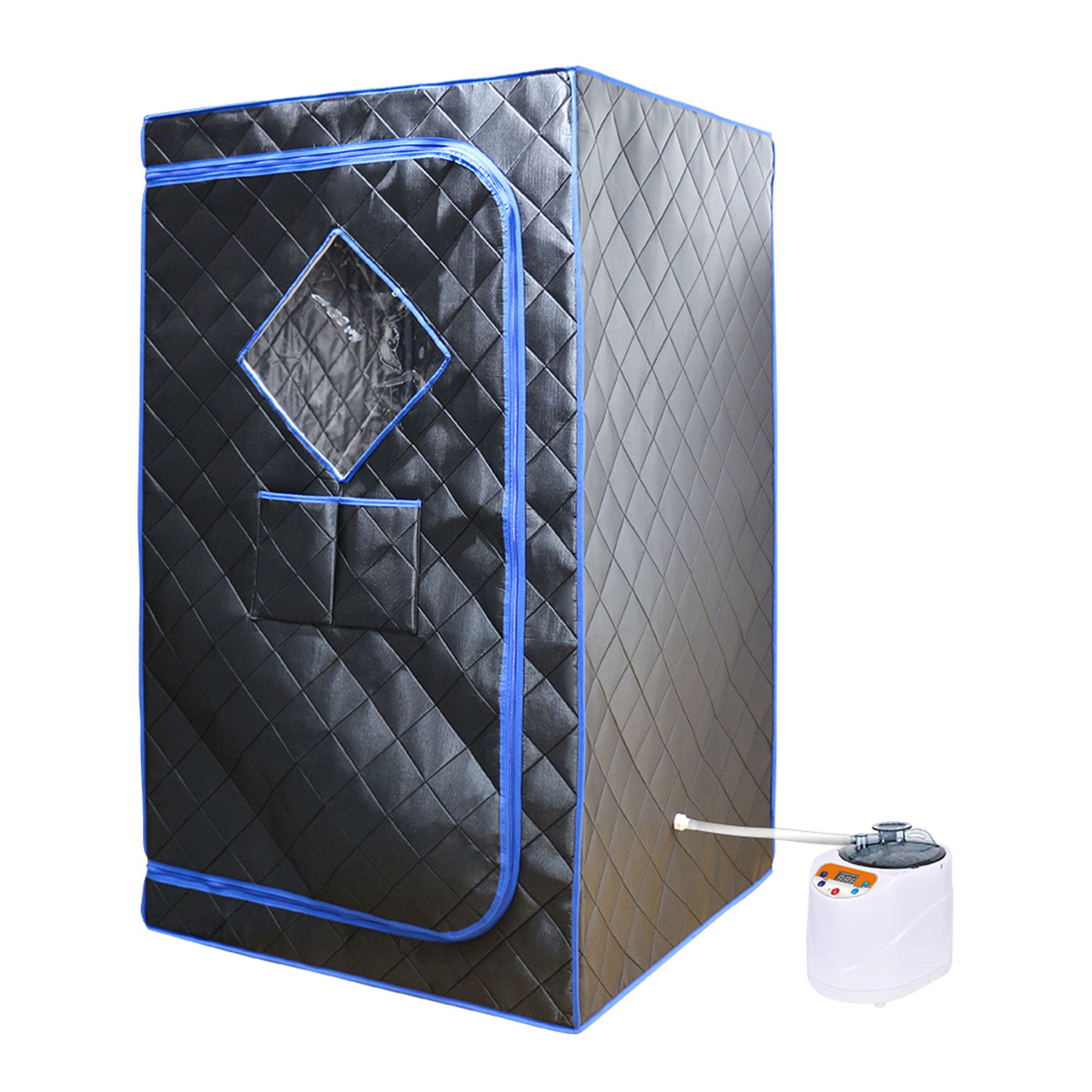 JOMEED 31x31 Inch Quilted Zip Sauna w/Chair for Home Relaxation, Black(Open Box) - VMInnovations