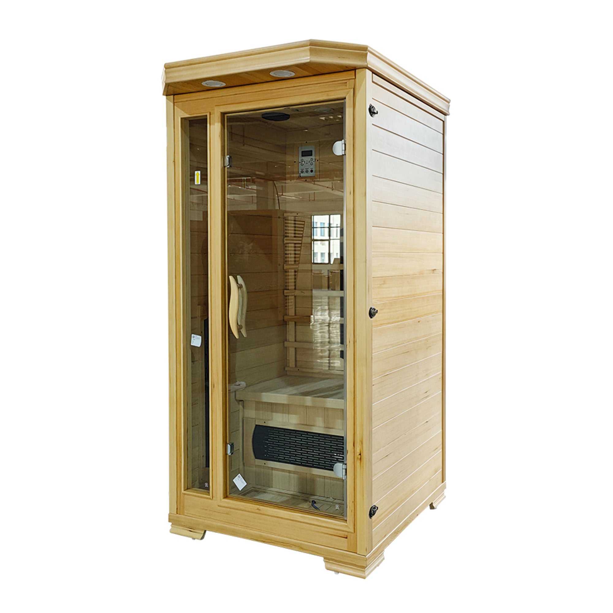 JOMEED's 6.2 Foot 2 Person Compact Home Wooden Sauna with Digital Control System - VMInnovations