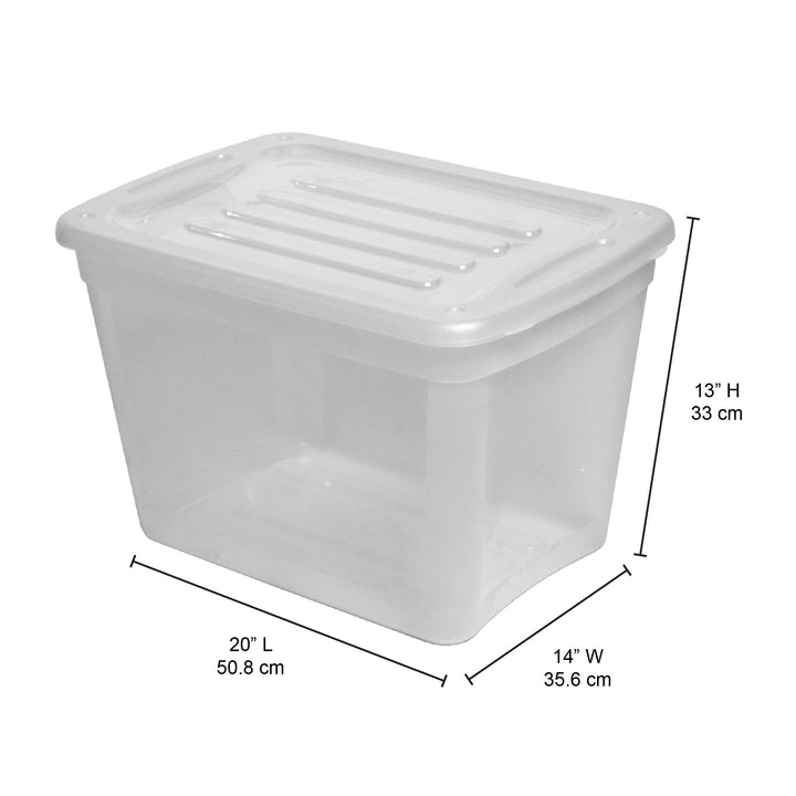 Gracious Living 10 gal Stackable Storage Container Bin w/Lid, Clear (8 Pack) - VMInnovations