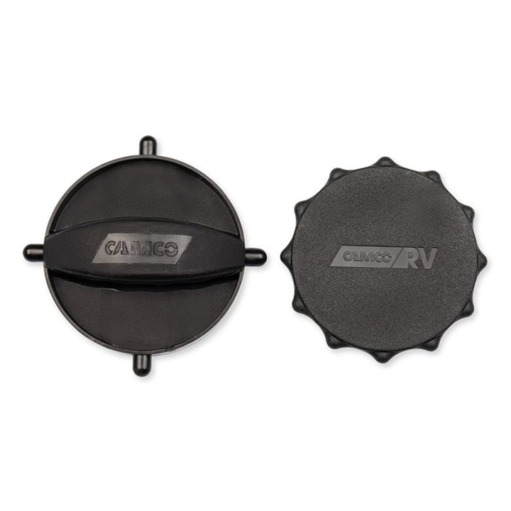Camco 39753 Plastic RV Sewer Hose Connection Replacement Storage Caps, Black - VMInnovations
