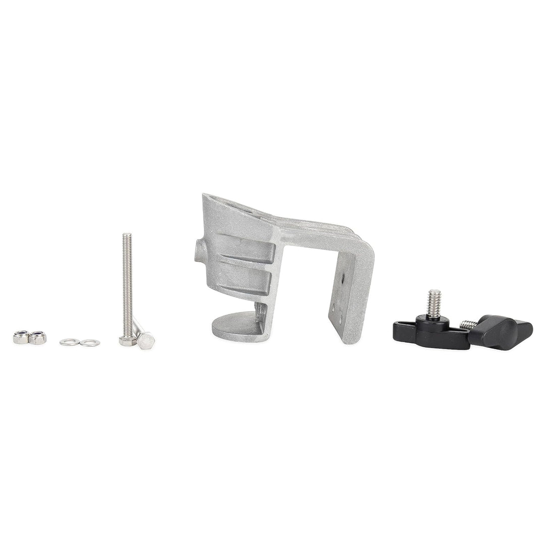 Camco Pontoon Boat Flagpole Mount with Screws & Mounted Hardware, Brushed Nickel - VMInnovations