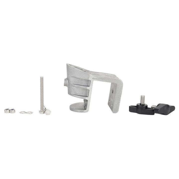 Camco Pontoon Boat Flagpole Mount with Screws & Mounted Hardware, Brushed Nickel - VMInnovations