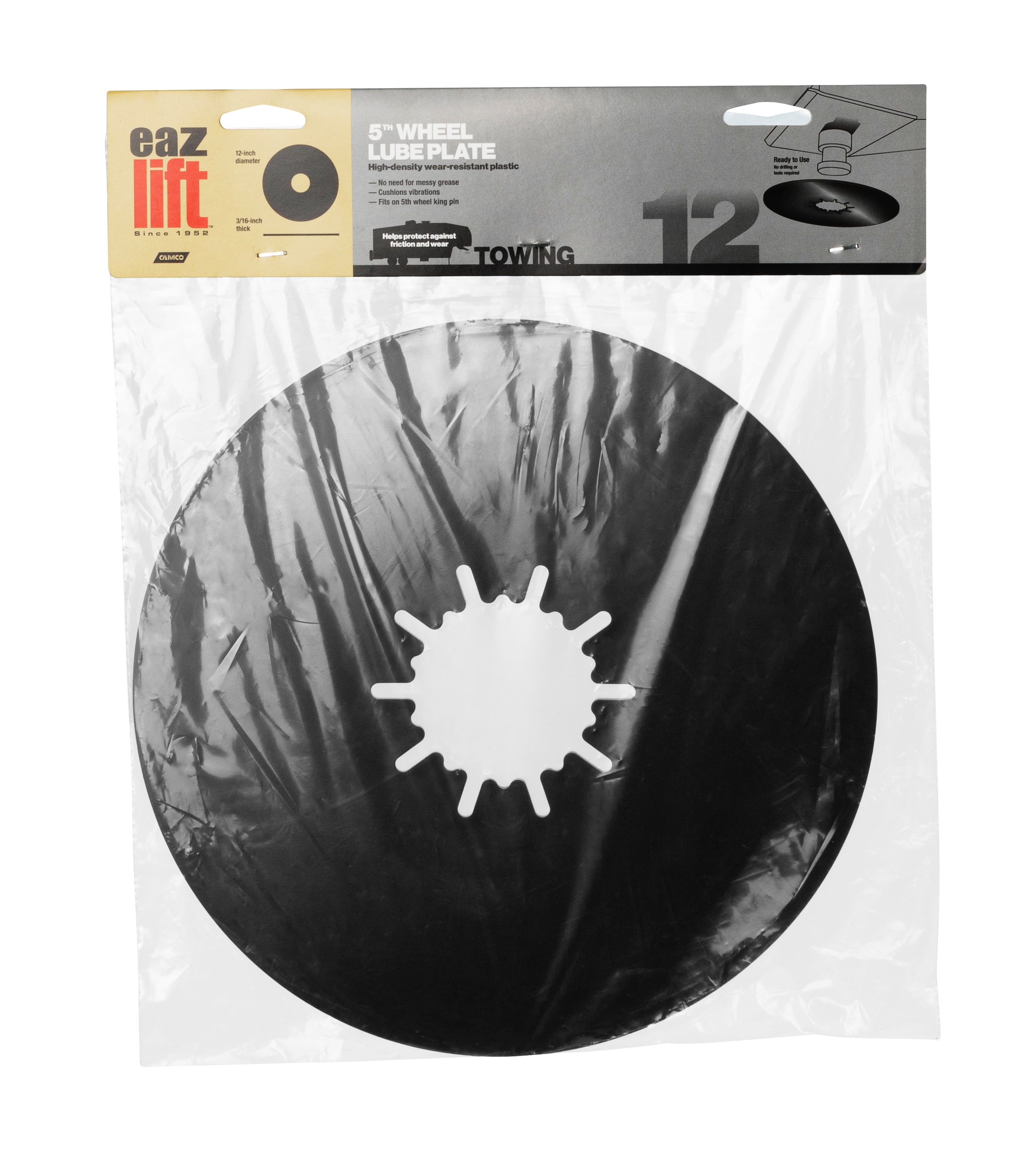 EAZ LIFT 12 Inch Bilingual Protective Lube Plate, RV 5th Wheel Trailer Accessory - VMInnovations