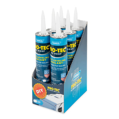 Camco Pro Tec RV Roof 10.1 Fluid Ounce Self Leveling Roof Edge and Vent Sealant