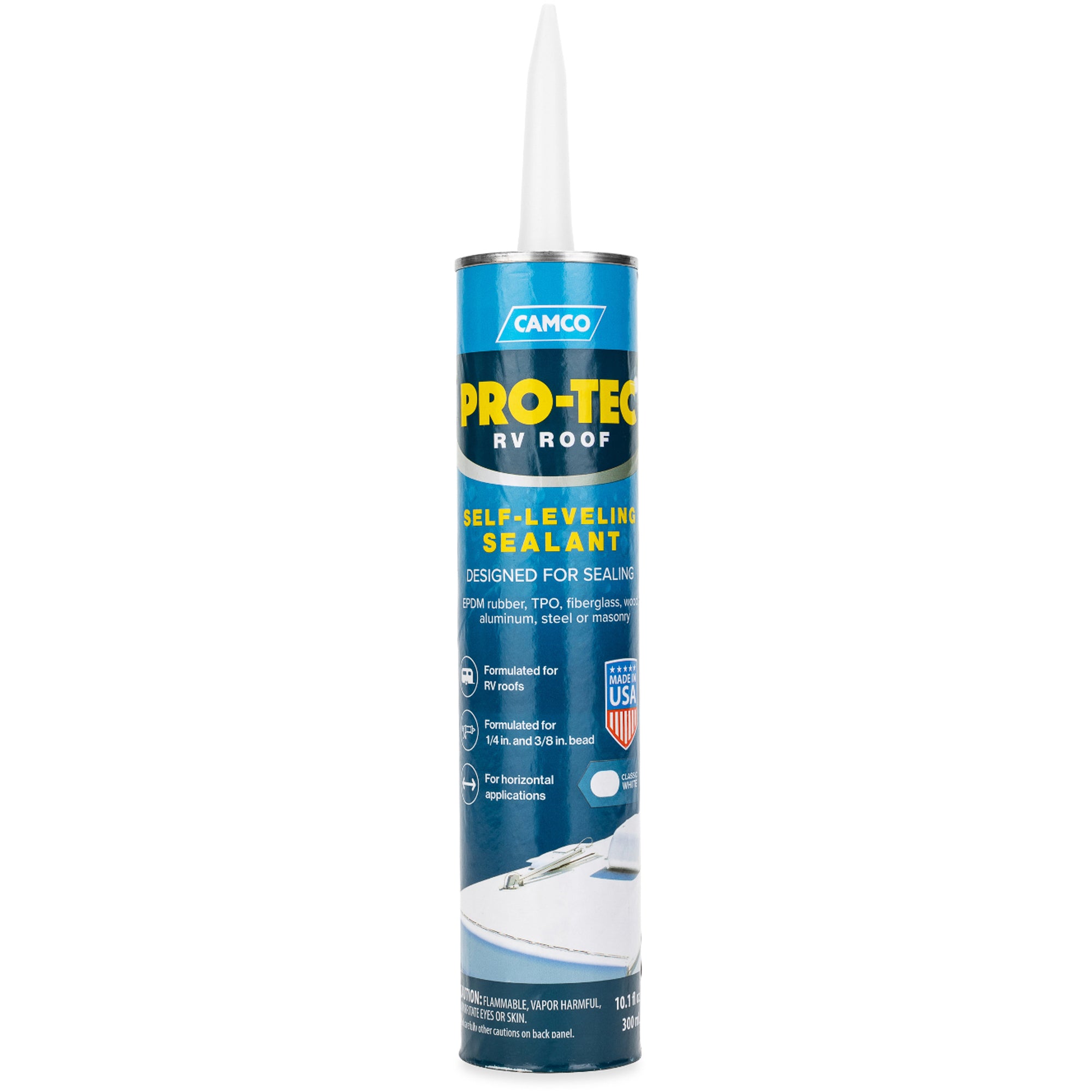 Camco Pro Tec RV Roof 10.1 Fluid Ounce Self Leveling Roof Edge and Vent Sealant - VMInnovations