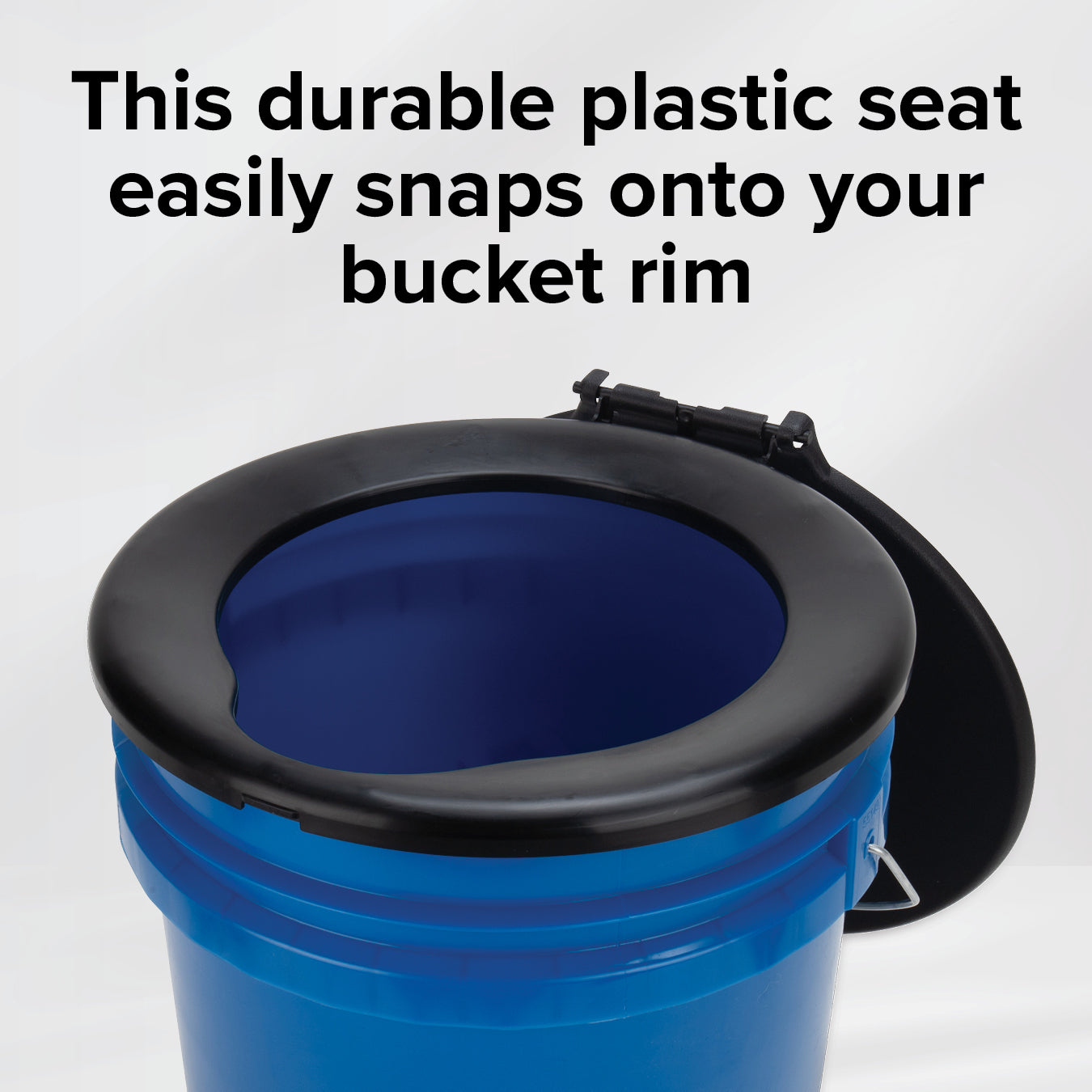 Camco Lidded Bucket Toilet Seat with 3 Waste Bags for 5 Gallon Buckets, Black - VMInnovations