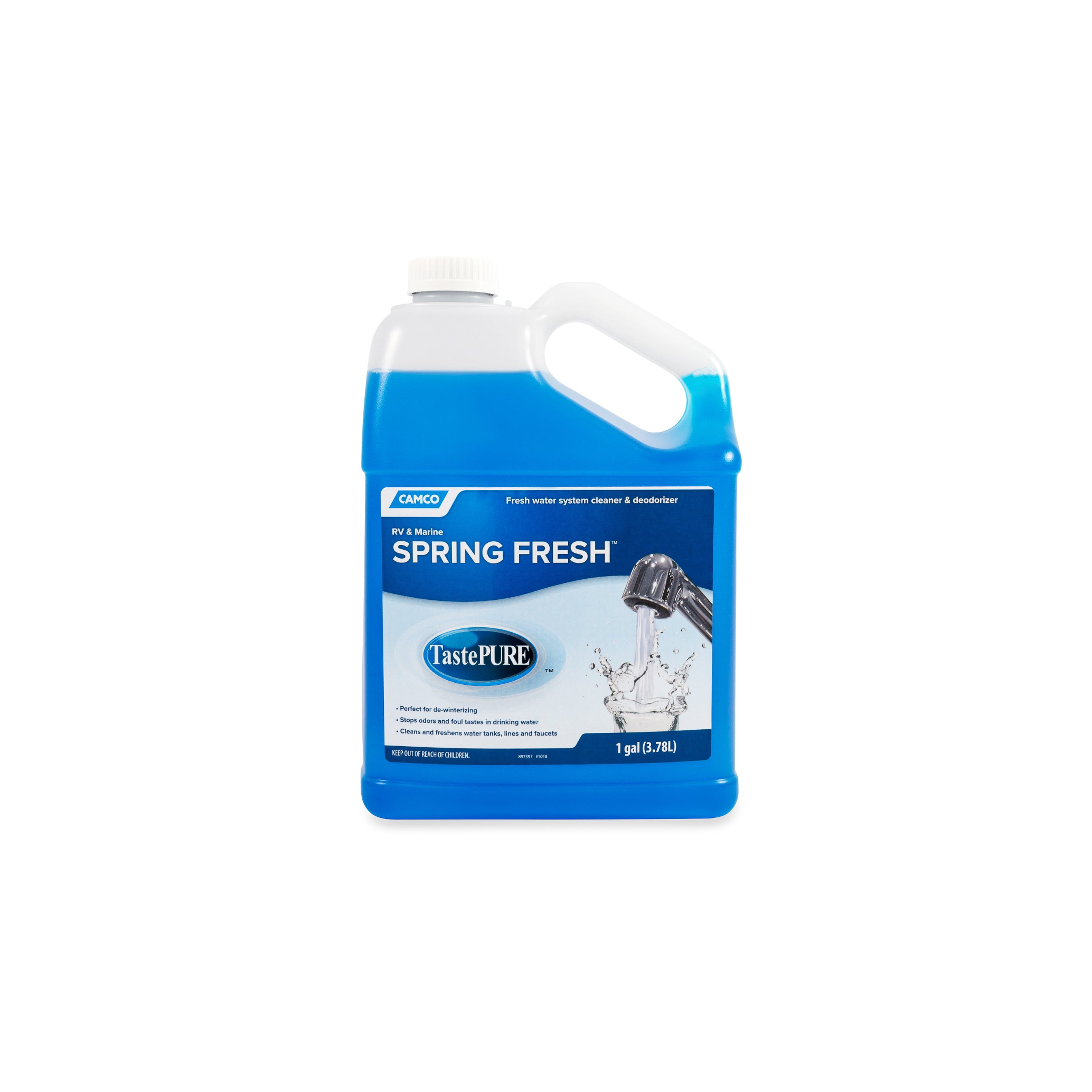 Camco 40207 TastePURE Spring Fresh 128 oz RV Water System Cleaner and Deodorizer