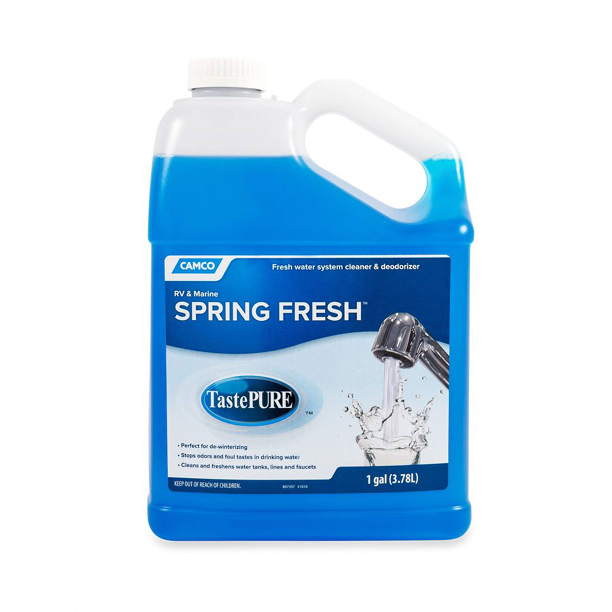 Camco TastePURE Spring Fresh 128 oz RV Water System Cleaner & Deodorizer, 4 Pack