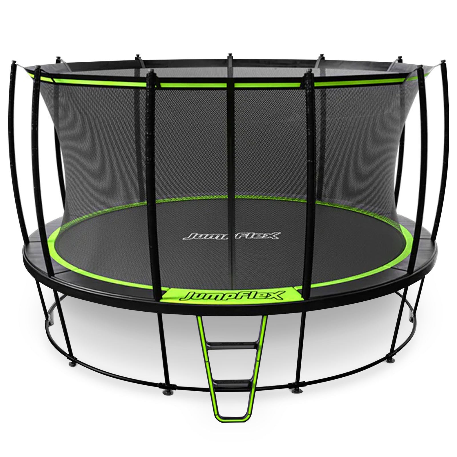 JumpFlex HERO 14' Trampoline for Kids Outdoor Play Equipment with Net & Ladder - VMInnovations