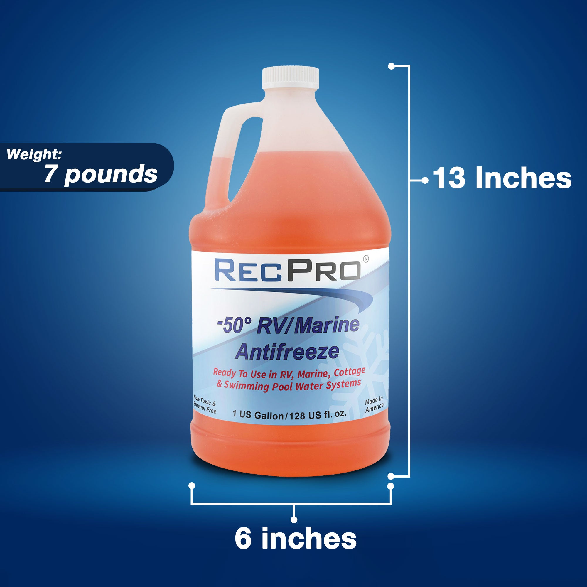RecPro 1 Gal RV Antifreeze Concentrate Fluid for Winterizing Vehicles (4 Pack) - VMInnovations