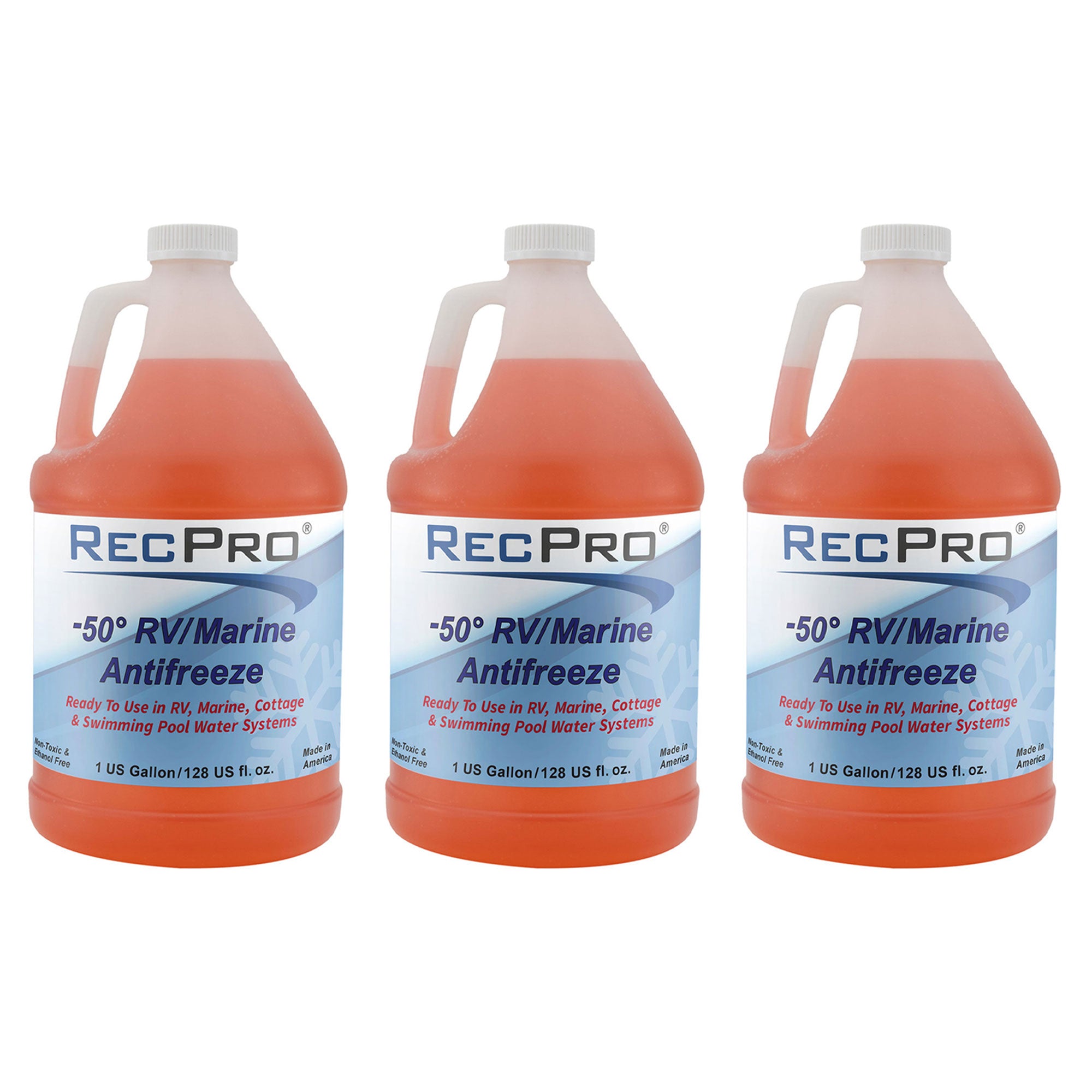 RecPro 1 Gal RV Antifreeze Concentrate Fluid for Winterizing Vehicles (3 Pack) - VMInnovations
