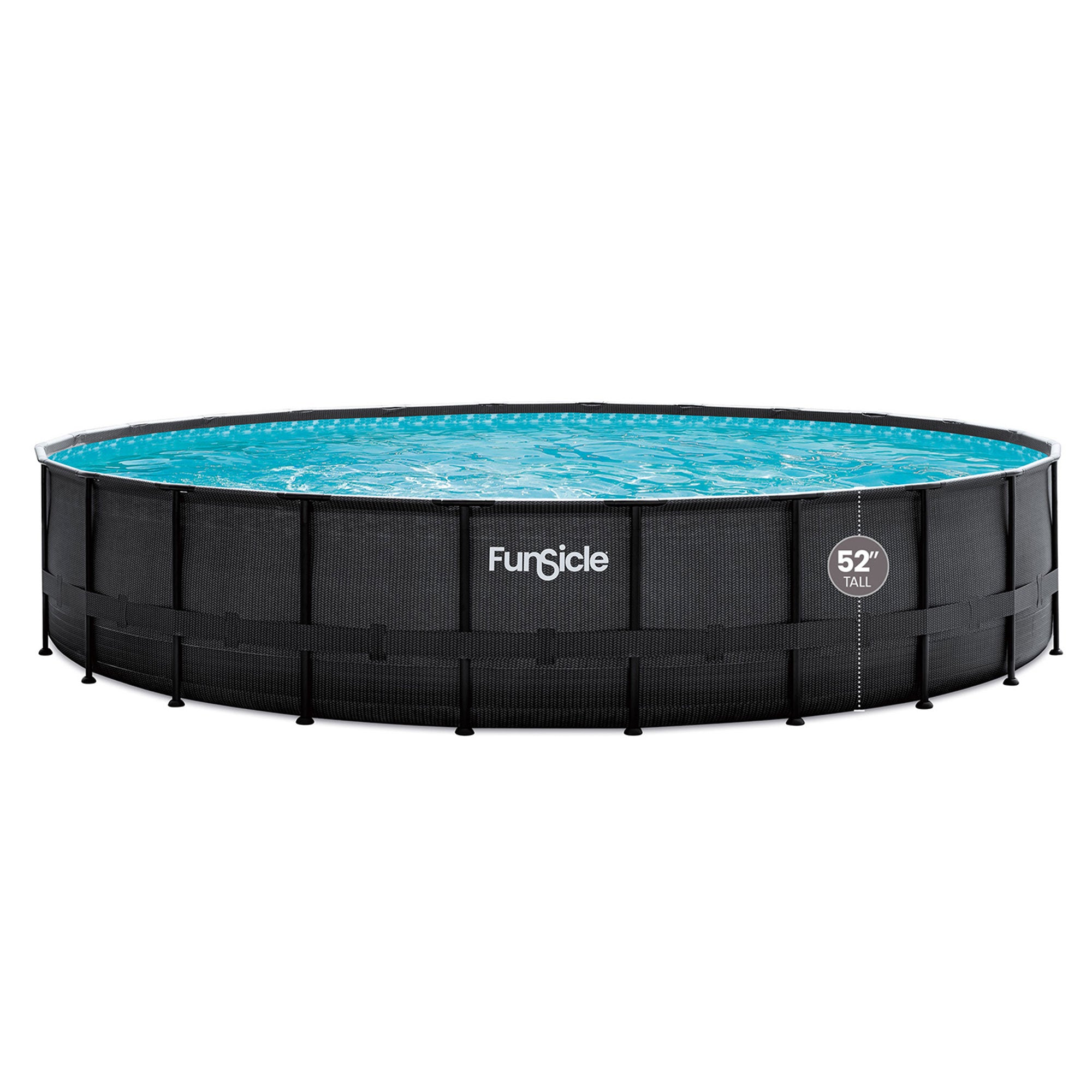 Funsicle 22'x52" Oasis Designer Above Ground Pool, Dark Chevron Rattan(Open Box) - VMInnovations