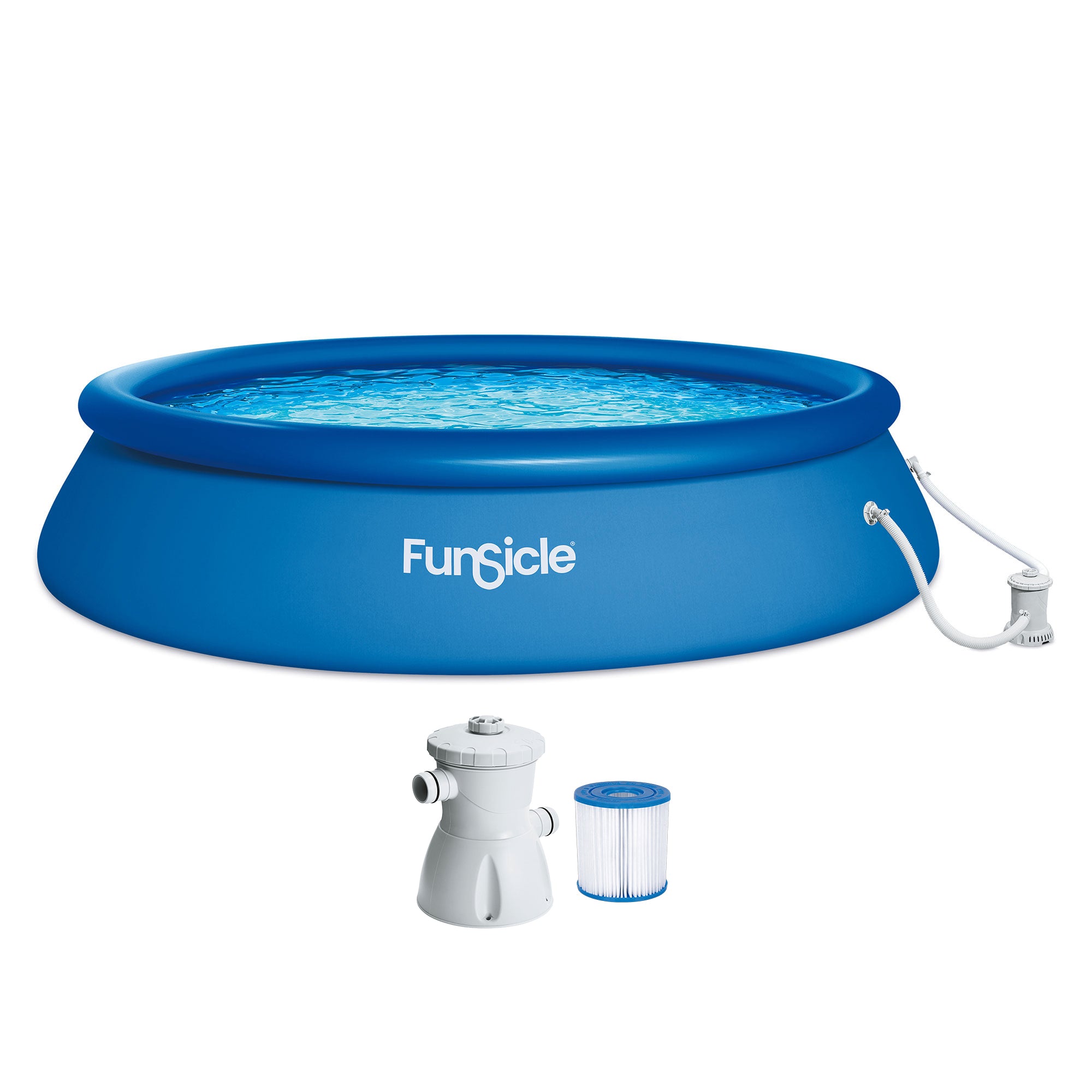 Funsicle 10' x 30" QuickSet Inflatable Ring Top Outdoor Above Ground Pool w/Pump