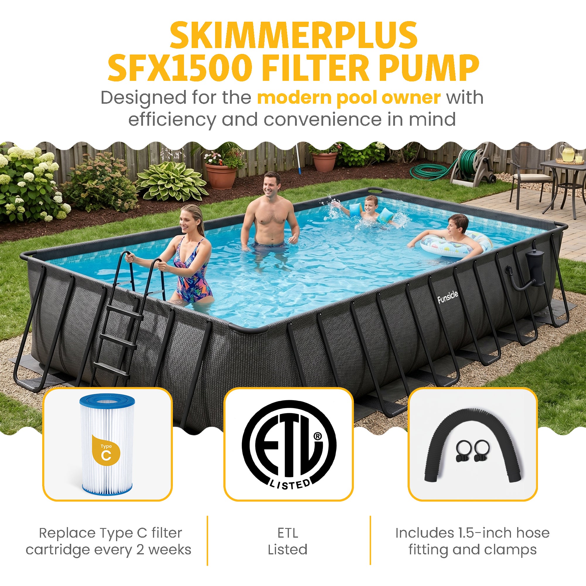 Funsicle 24'x12'x52" Oasis Rectangle Outdoor Above Ground Swimming Pool (Used) - VMInnovations