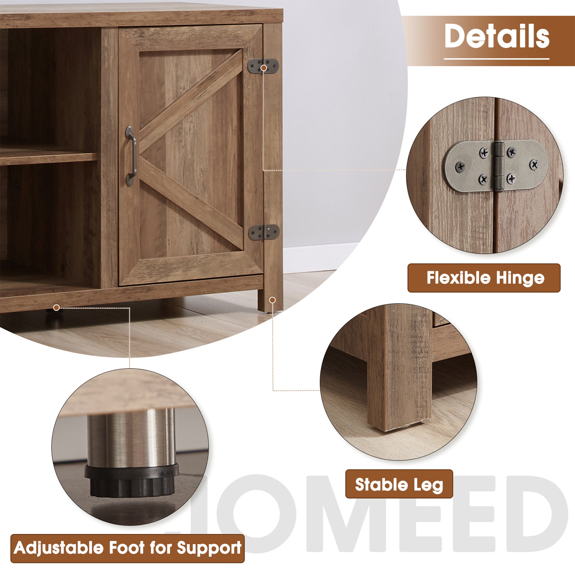 JOMEED 55 Inch TV Console Stand Table Storage Cabinet Media Center (Open Box) - VMInnovations