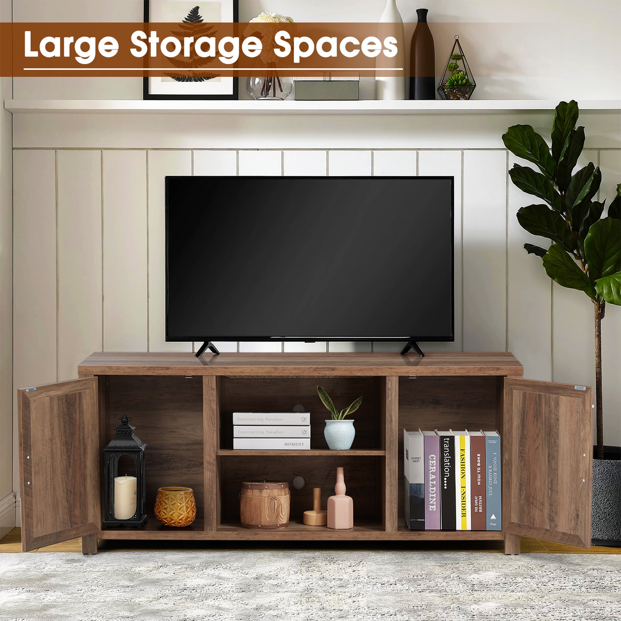 JOMEED 55 Inch TV Console Stand Table Storage Cabinet Media Center (Open Box) - VMInnovations