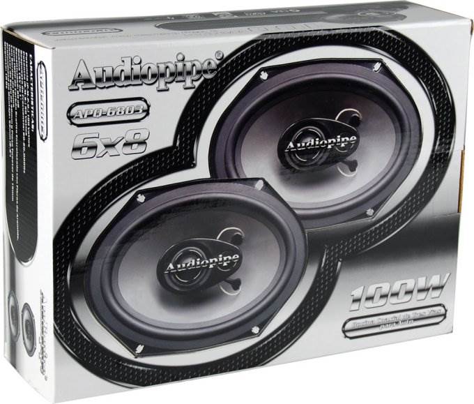 2) AUDIOPIPE APQ-6803 6x8" 100W 3 Way Car Speakers Coaxial APQ6803 - Open Box