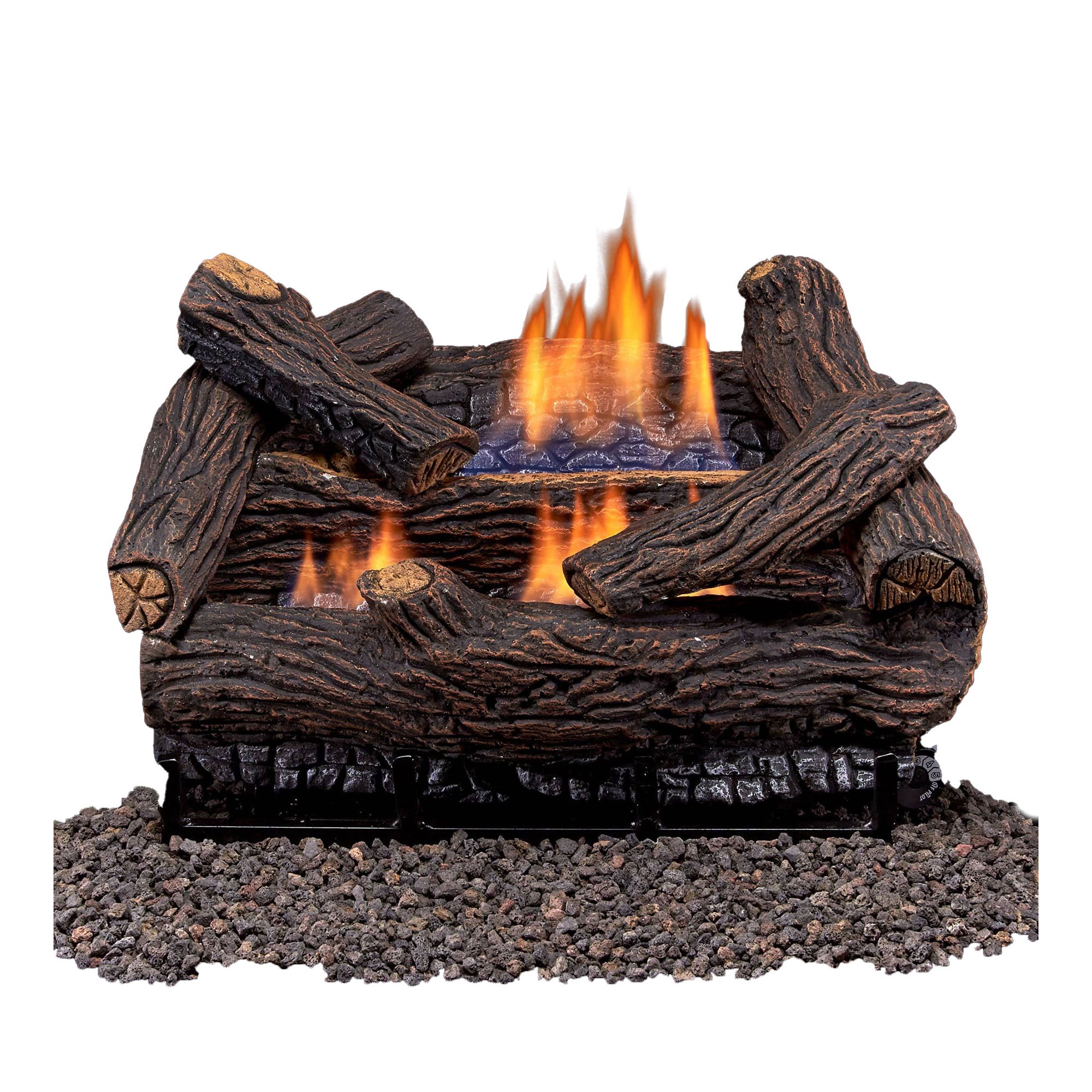 Duluth Forge 18" Dual Fuel Gas Log Set with Remote, Stacked Red Oak (Open Box) - VMInnovations